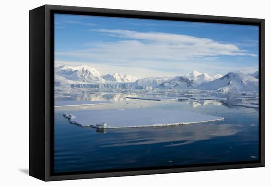 Antarctica. Near Adelaide Island. the Gullet. Ice Floes at Sunset-Inger Hogstrom-Framed Premier Image Canvas