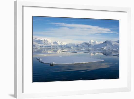 Antarctica. Near Adelaide Island. the Gullet. Ice Floes at Sunset-Inger Hogstrom-Framed Photographic Print