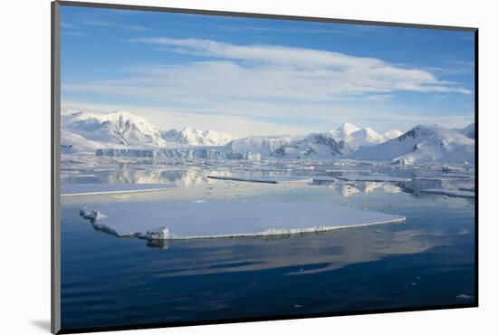 Antarctica. Near Adelaide Island. the Gullet. Ice Floes at Sunset-Inger Hogstrom-Mounted Photographic Print