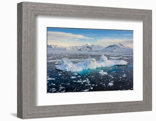 Antarctica. Near Adelaide Island. the Gullet. Iceberg and Brash Ice-Inger Hogstrom-Framed Photographic Print