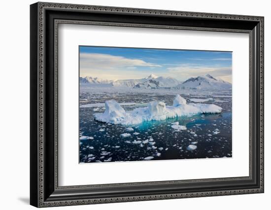 Antarctica. Near Adelaide Island. the Gullet. Iceberg and Brash Ice-Inger Hogstrom-Framed Photographic Print