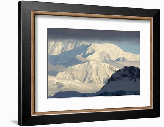 Antarctica. Paradise Harbor. Bright Sunlight on the Mountains Beyond-Inger Hogstrom-Framed Photographic Print