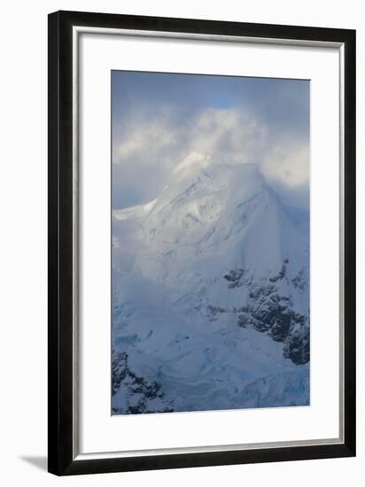 Antarctica. Paradise Harbor. Snowy Mountains and Clouds at Sunrise-Inger Hogstrom-Framed Photographic Print