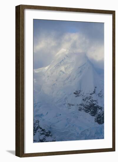 Antarctica. Paradise Harbor. Snowy Mountains and Clouds at Sunrise-Inger Hogstrom-Framed Photographic Print