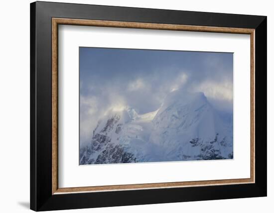 Antarctica. Paradise Harbor. Snowy Mountains and Clouds at Sunrise-Inger Hogstrom-Framed Photographic Print