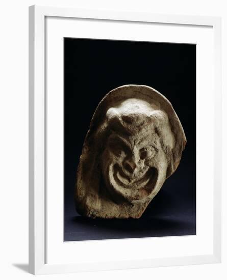 Antefix Depicting Mask of Silenus, Terracotta, from Ciro Marina, Calabria, Italy-null-Framed Giclee Print