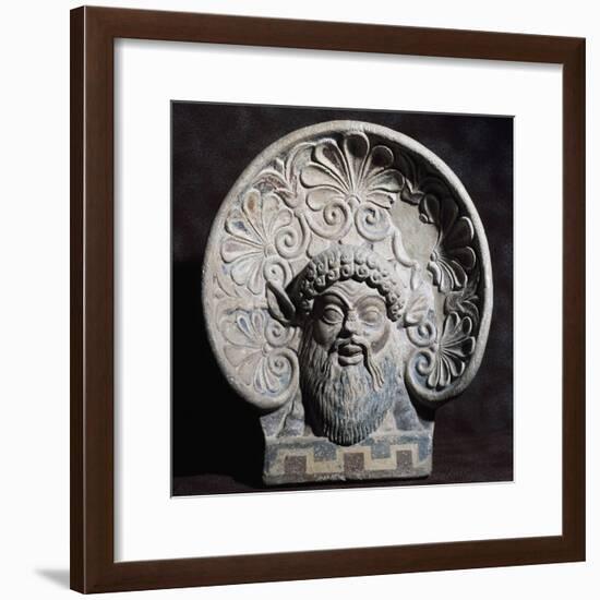 Antefix with Head of Silenus, from Temple of Pyrgi, Lazio, Italy, 5th Century BC-null-Framed Giclee Print