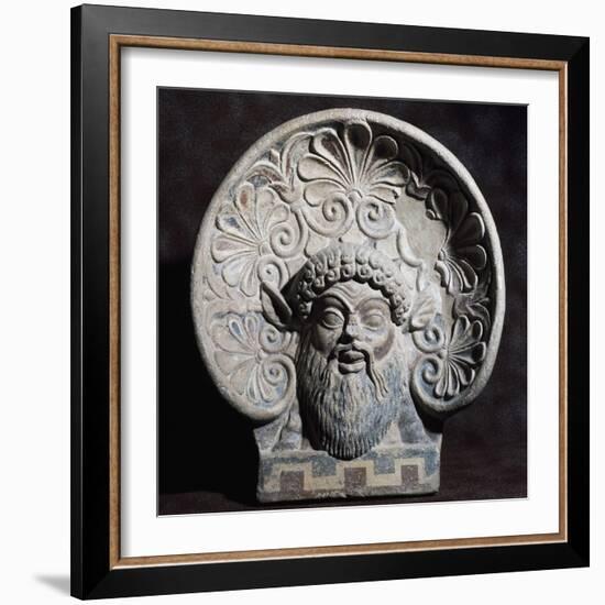 Antefix with Head of Silenus, from Temple of Pyrgi, Lazio, Italy, 5th Century BC-null-Framed Giclee Print