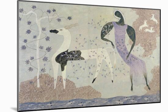 Antelope and Figure in a Landscape, 1936-John Armstrong-Mounted Giclee Print