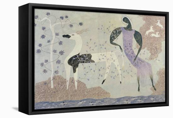 Antelope and Figure in a Landscape, 1936-John Armstrong-Framed Premier Image Canvas
