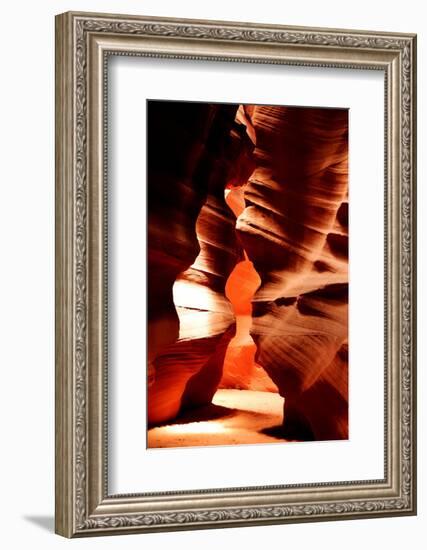 Antelope Canyon, shaped by water erosion, Arizona, USA-Enrique Lopez-Tapia-Framed Photographic Print