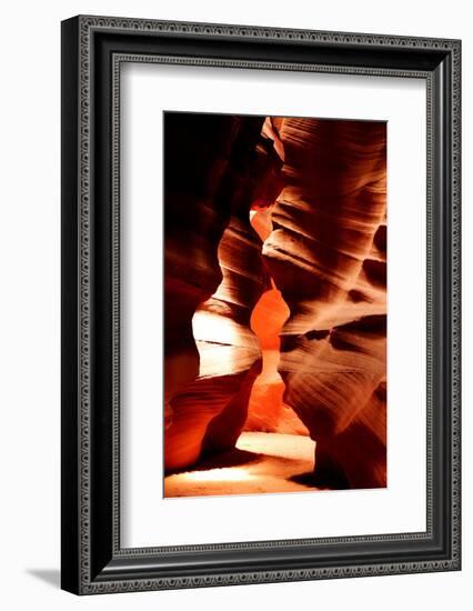 Antelope Canyon, shaped by water erosion, Arizona, USA-Enrique Lopez-Tapia-Framed Photographic Print