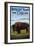 Antelope Island, Utah - Bison Scene-Lantern Press-Framed Premium Giclee Print