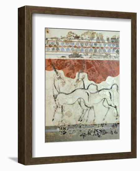 Antelopes, Akrotiri Fresco, Thera-null-Framed Giclee Print