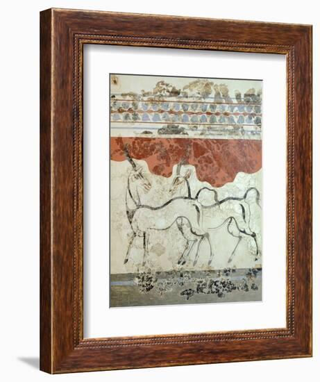 Antelopes, Akrotiri Fresco, Thera-null-Framed Giclee Print