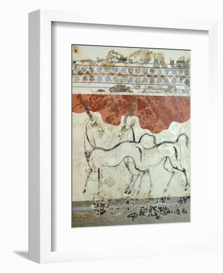 Antelopes, Akrotiri Fresco, Thera-null-Framed Giclee Print