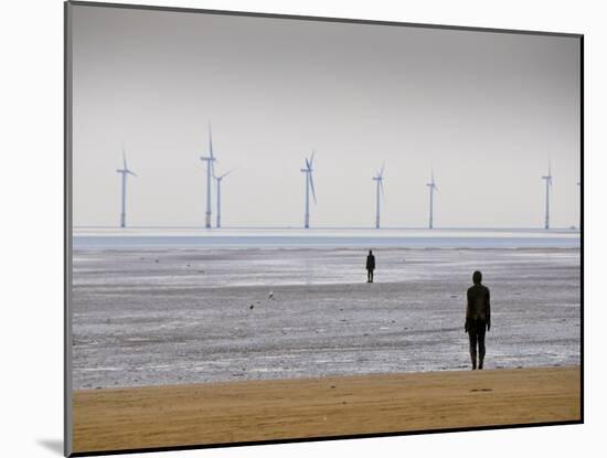 Anthony Gormleys Another Place, Crosby Beach, Merseyside, England, UK-Alan Copson-Mounted Photographic Print