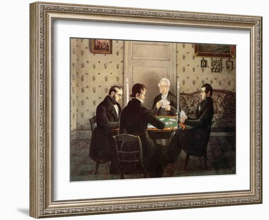 Anthony Playing Cards with His Friends, 19Th Century-Mary Ellen Best-Framed Giclee Print