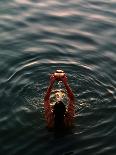 Woman Pouring Water During Morning Puja on Ganges, Varanasi, India-Anthony Plummer-Mounted Photographic Print