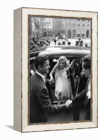 Anthony Steel and Anita Ekberg During their Wedding Day-Mario de Biasi-Framed Premier Image Canvas