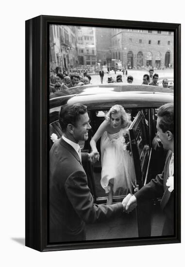 Anthony Steel and Anita Ekberg During their Wedding Day-Mario de Biasi-Framed Premier Image Canvas