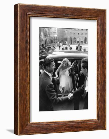 Anthony Steel and Anita Ekberg During their Wedding Day-Mario de Biasi-Framed Photographic Print