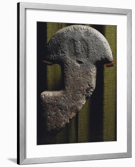 Anthropomorphic Statue-Stele Consisting of Head and Neck, from Val Di Magra in Lunigiana-null-Framed Giclee Print