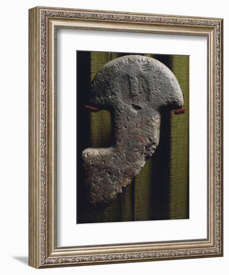 Anthropomorphic Statue-Stele Consisting of Head and Neck, from Val Di Magra in Lunigiana-null-Framed Giclee Print