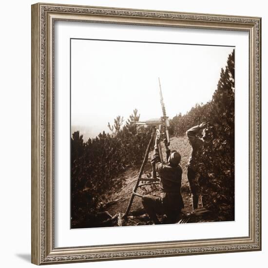 Anti-aircraft machine gun, Alace, France, c1914-c1918-Unknown-Framed Photographic Print