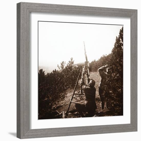 Anti-aircraft machine gun, Alace, France, c1914-c1918-Unknown-Framed Photographic Print