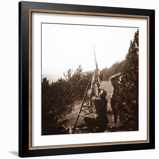 Anti-aircraft machine gun, Alace, France, c1914-c1918-Unknown-Framed Photographic Print