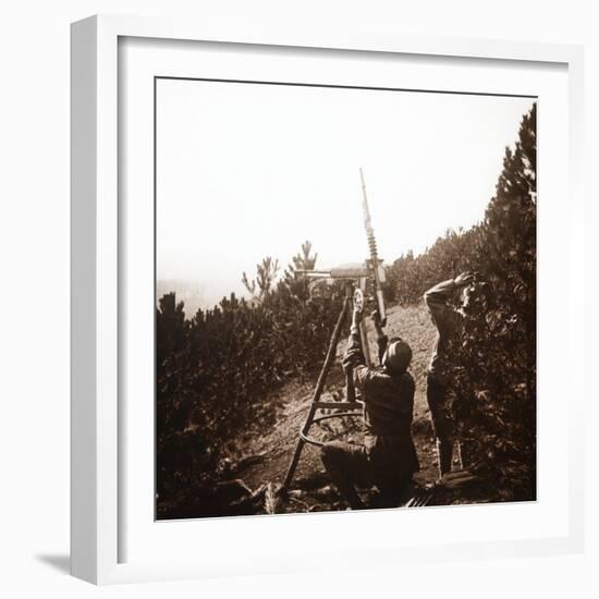 Anti-aircraft machine gun, Alace, France, c1914-c1918-Unknown-Framed Photographic Print