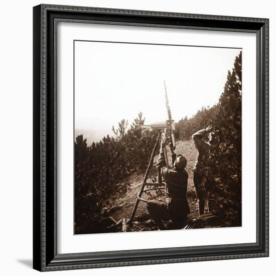 Anti-aircraft machine gun, Alace, France, c1914-c1918-Unknown-Framed Photographic Print