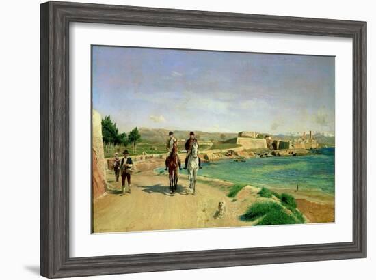 Antibes, the Horse Ride, 1868-Jean-Louis Ernest Meissonier-Framed Giclee Print