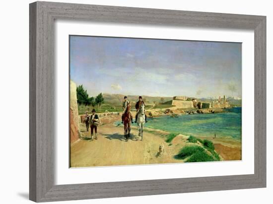 Antibes, the Horse Ride, 1868-Jean-Louis Ernest Meissonier-Framed Giclee Print