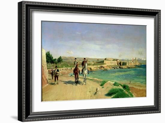 Antibes, the Horse Ride, 1868-Jean-Louis Ernest Meissonier-Framed Giclee Print
