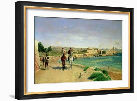 Antibes, the Horse Ride, 1868-Jean-Louis Ernest Meissonier-Framed Giclee Print