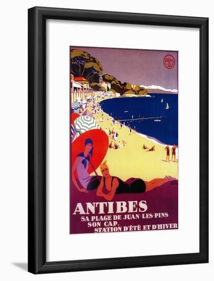 Antibes Vintage Poster - Europe-Lantern Press-Framed Art Print