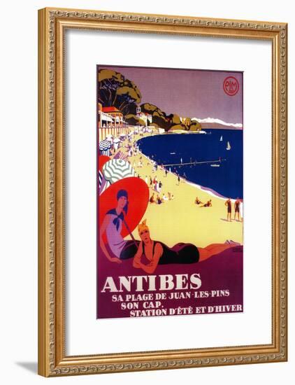 Antibes Vintage Poster - Europe-Lantern Press-Framed Art Print