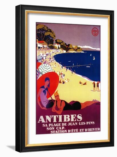 Antibes Vintage Poster - Europe-Lantern Press-Framed Art Print