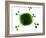 Antibodies Attacking Flu Virus, Artwork-SCIEPRO-Framed Photographic Print