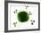 Antibodies Attacking Flu Virus, Artwork-SCIEPRO-Framed Photographic Print