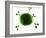 Antibodies Attacking Flu Virus, Artwork-SCIEPRO-Framed Photographic Print