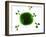 Antibodies Attacking Flu Virus, Artwork-SCIEPRO-Framed Photographic Print