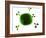 Antibodies Attacking Flu Virus, Artwork-SCIEPRO-Framed Photographic Print