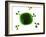 Antibodies Attacking Flu Virus, Artwork-SCIEPRO-Framed Photographic Print