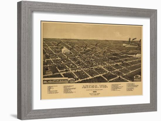 Antigo, Wisconsin - Panoramic Map - Antigo, WI-Lantern Press-Framed Art Print