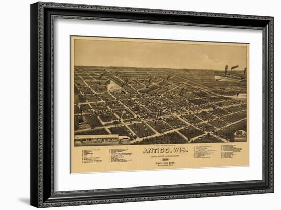 Antigo, Wisconsin - Panoramic Map - Antigo, WI-Lantern Press-Framed Art Print