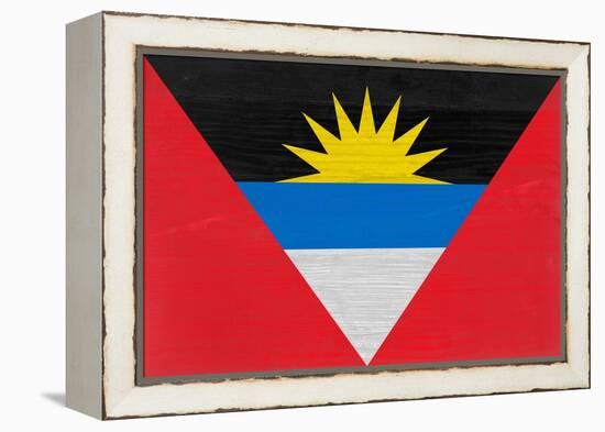 Antigua And Barbuda Flag Design with Wood Patterning - Flags of the World Series-Philippe Hugonnard-Framed Stretched Canvas