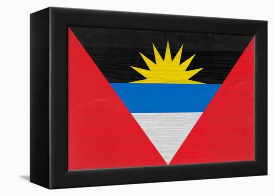 Antigua And Barbuda Flag Design with Wood Patterning - Flags of the World Series-Philippe Hugonnard-Framed Stretched Canvas